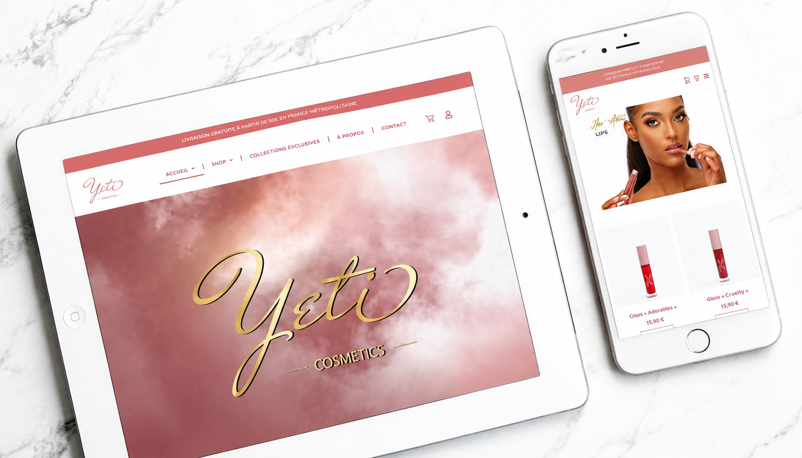 Yeti Cosmetics — site e-commerce